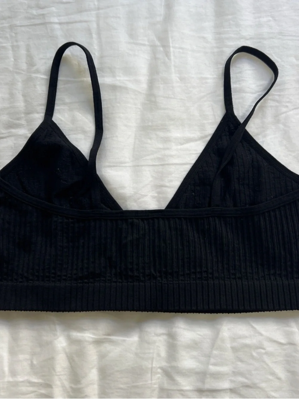 Target Black Ribbed Triangle Bralette - Picture 2 of 3